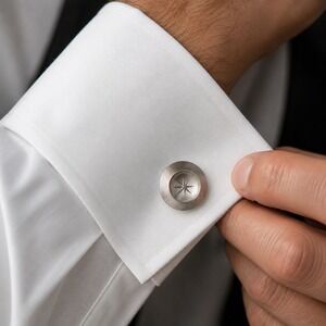 Vintage Hickok Sterling Silver Starburst Cufflinks Mid Century Mad Men